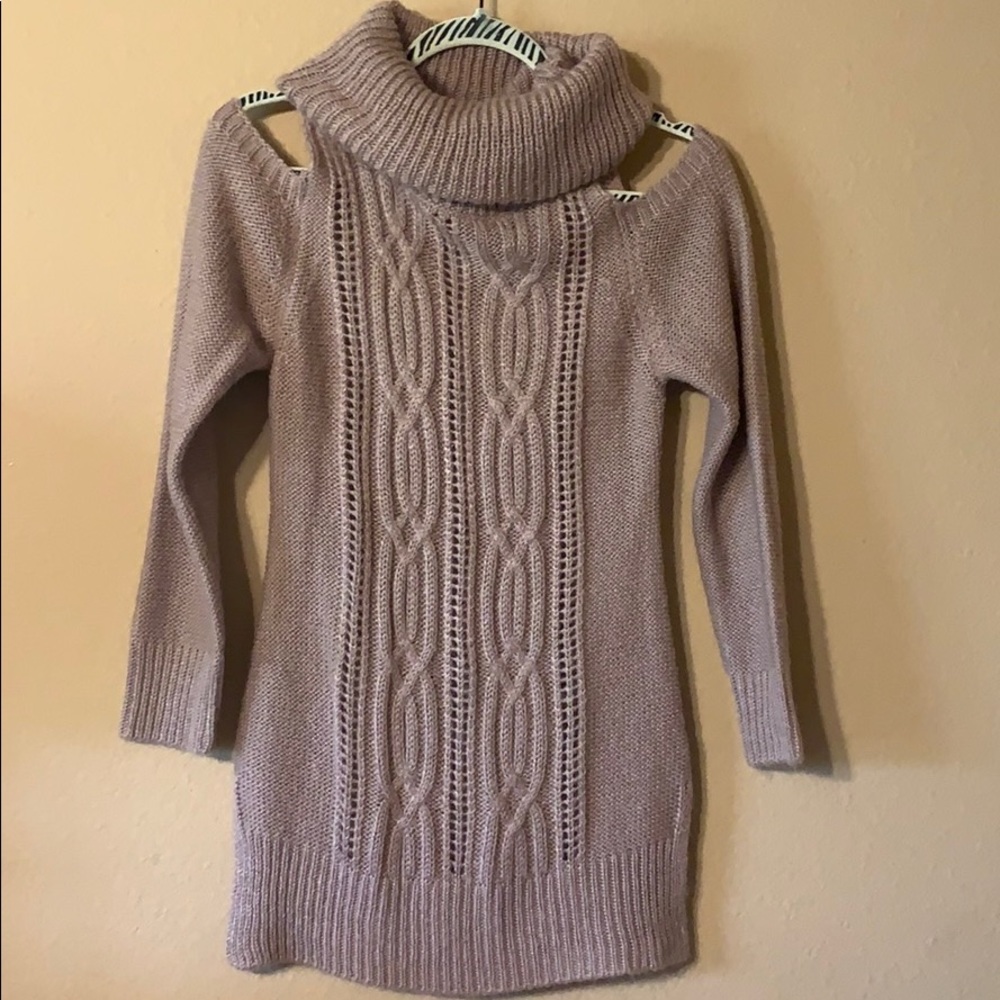 Charlotte Russe cold shoulder cowl neck sweater